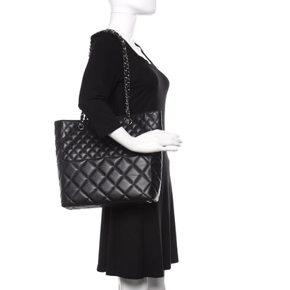 Chanel Calfskin Quilted In The Business North South Tote Black 2 of 9