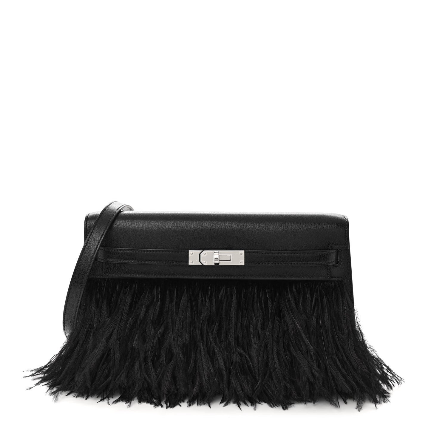 Chevre Chamkila Ostrich Feather Kelly Elan Folie Black