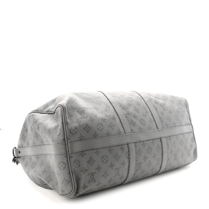 Louis Vuitton Calfskin Monogram Shadow Keepall Bandouliere 50 Anthracite Gray 3 of 8