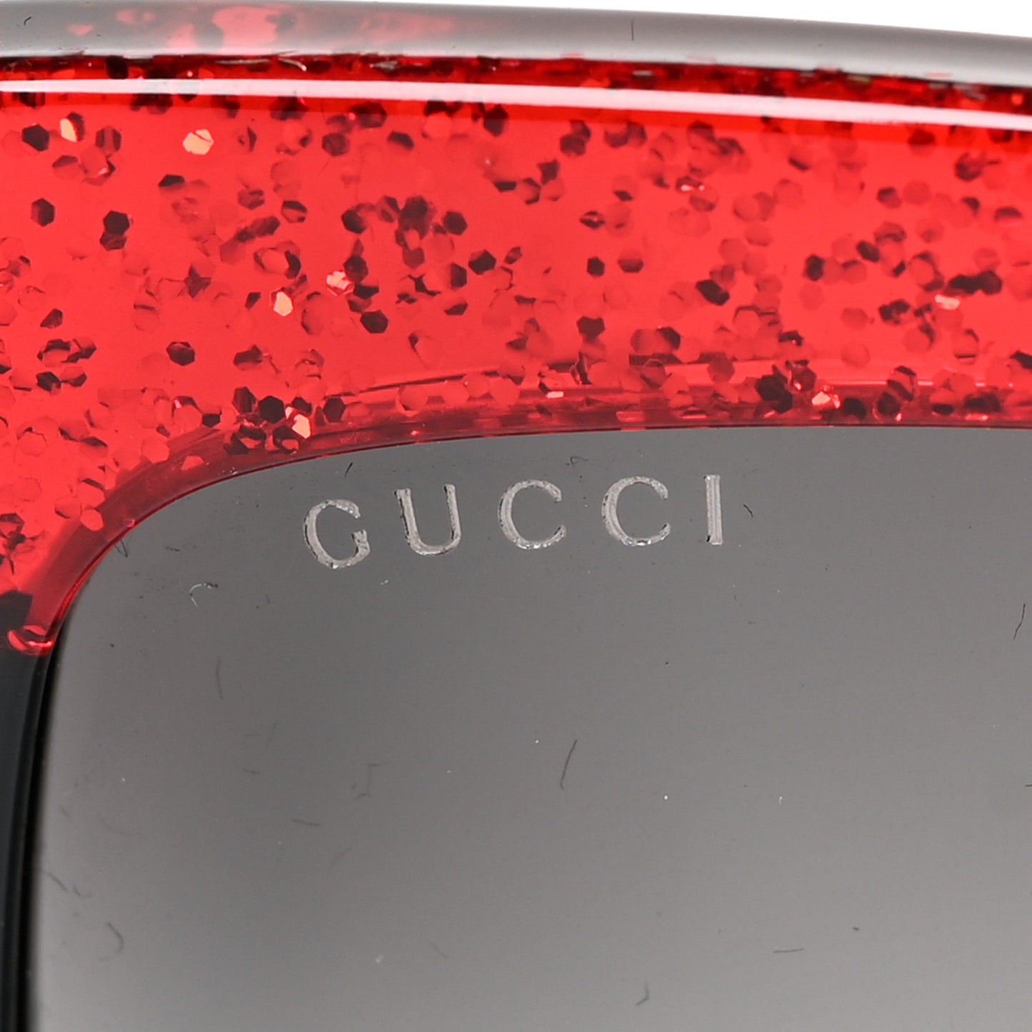 Acetate Square Frame Sunglasses GG0083S Glitter Red Black Green