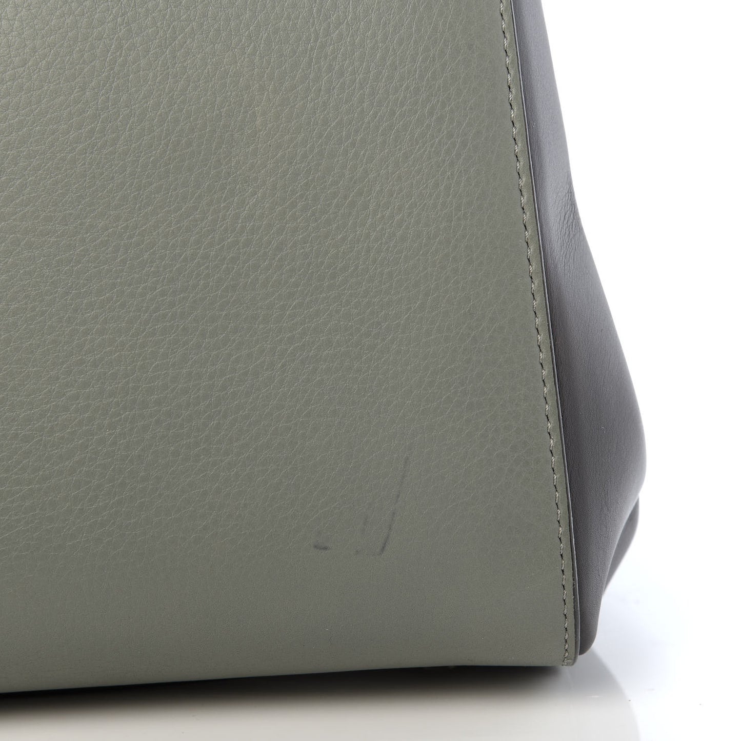 Calfskin Medium Bi-Color Edge Shoulder Bag Almond