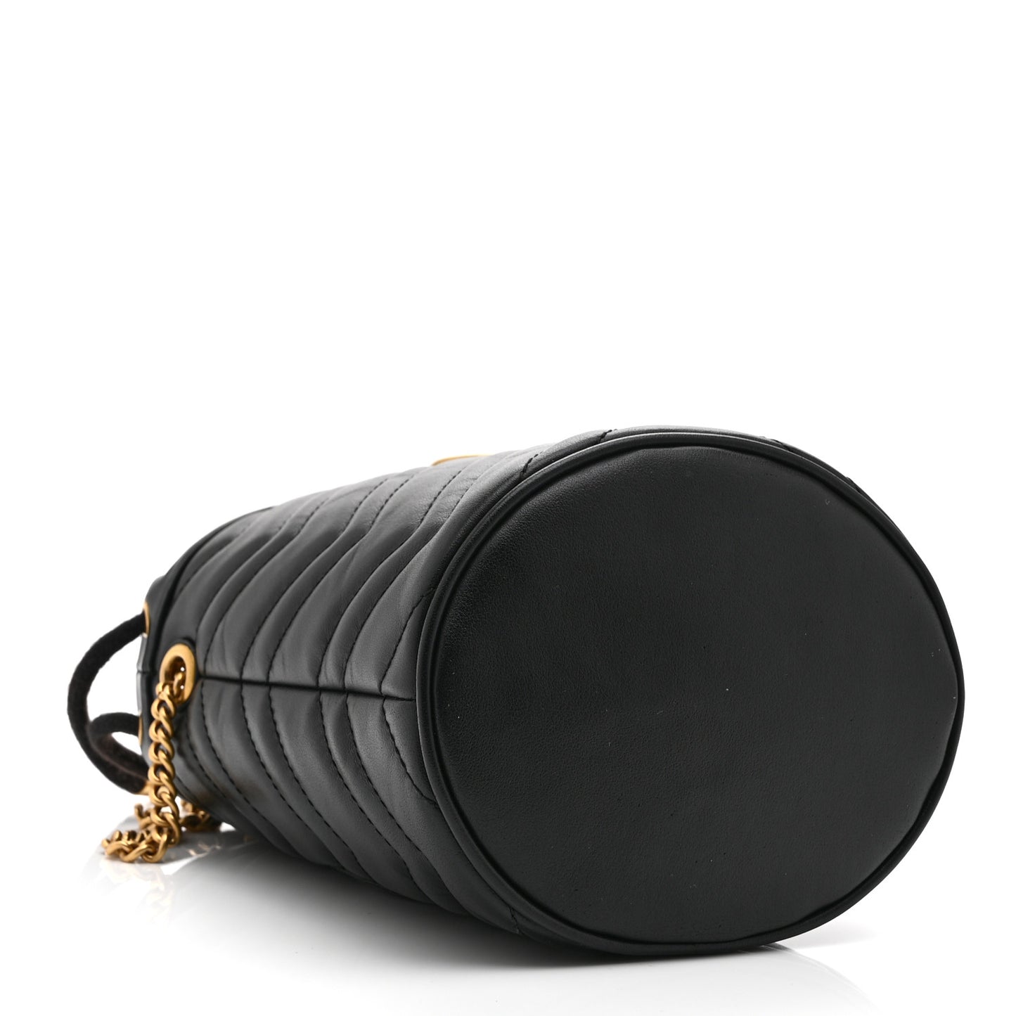 Calfskin Matelasse Mini GG Marmont 2.0 Bucket Bag Black