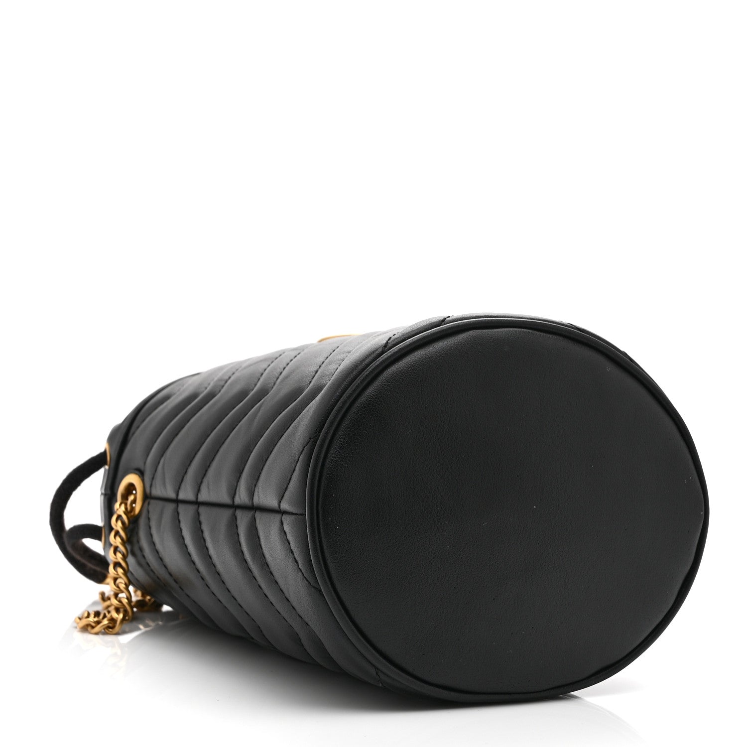 Gucci Calfskin Matelasse Mini GG Marmont 2.0 Bucket Bag Black 4 of 11