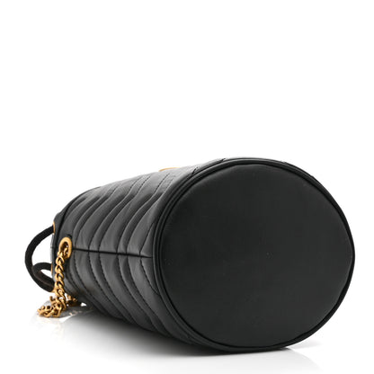 Gucci Calfskin Matelasse Mini GG Marmont 2.0 Bucket Bag Black 4 of 11