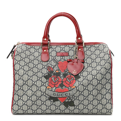 Gucci GG Plus Monogram Tattoo Heart Medium Joy Boston Red 1 of 10