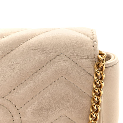 Gucci Calfskin Matelasse Super Mini GG Marmont Shoulder Bag White 13 of 16
