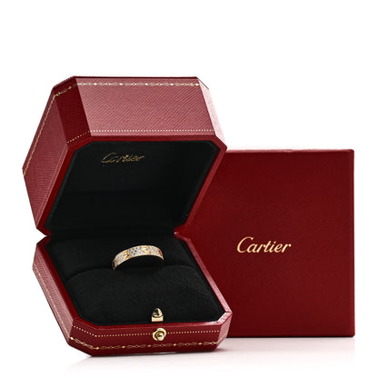 Cartier 18K Yellow Gold Diamond 4mm LOVE Wedding Paved Band Ring 63 10.25 5 of 5