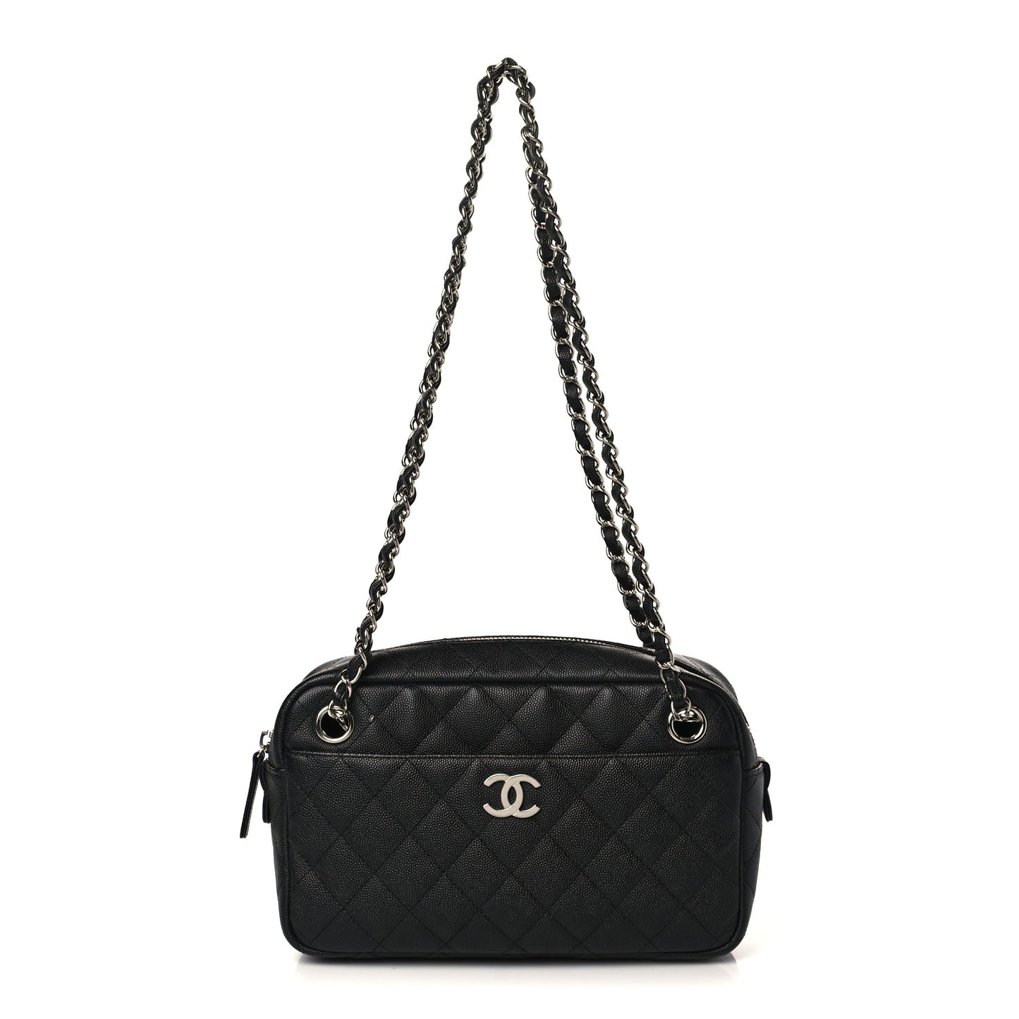 Caviar Quilted Camera Case Black