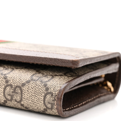 Gucci GG Supreme Monogram Web Ophidia Wallet On Chain Brown 10 of 12