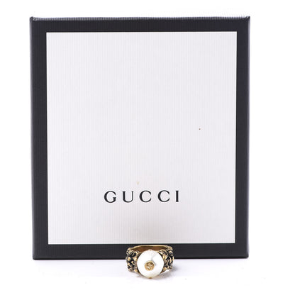 Gucci Metal Pearl Ring 21 Aged Gold 5 of 5