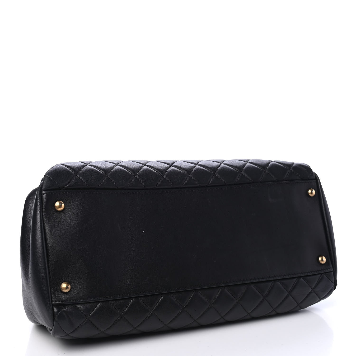 Chanel Lambskin Quilted Large Just Mademoiselle Bowling Bag Black 3 of 5