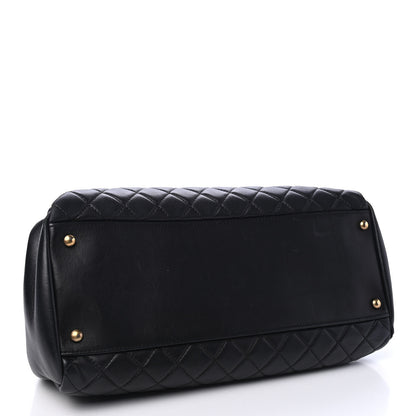 Chanel Lambskin Quilted Large Just Mademoiselle Bowling Bag Black 3 of 5