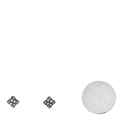 David Yurman Sterling Silver Diamond Midnight Melange Quatrefoil Earrings 2 of 4