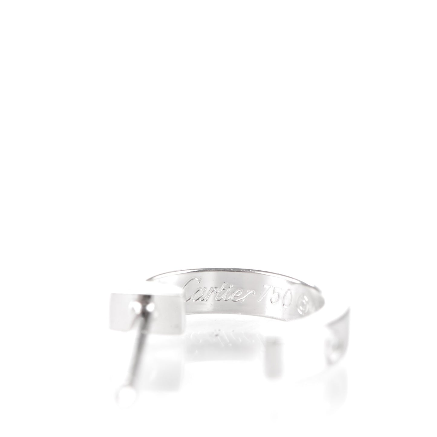 18K White Gold Small LOVE Hoop Earrings