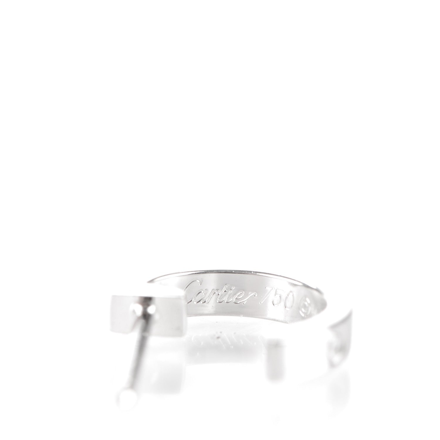 Cartier 18K White Gold Small LOVE Hoop Earrings 4 of 5
