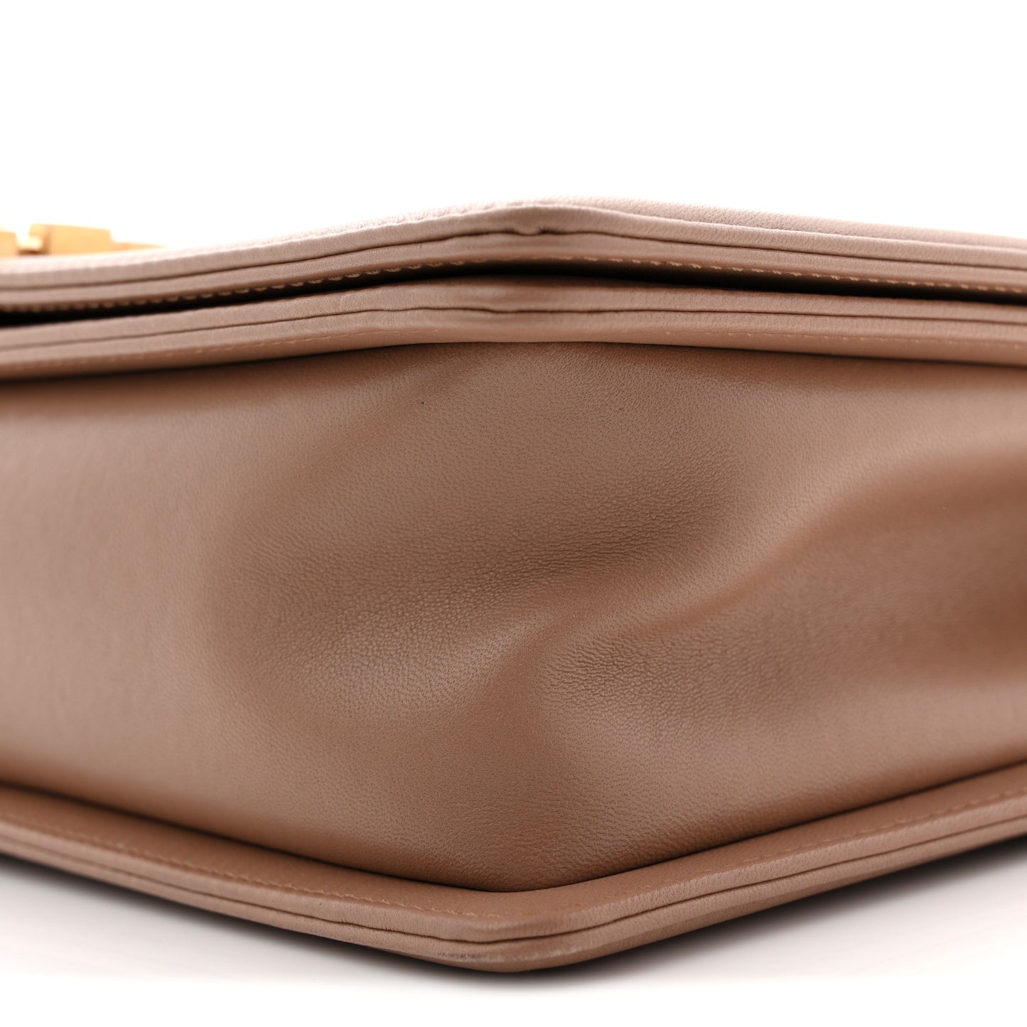 Calfskin Chevron Quilted New Medium Boy Flap Beige