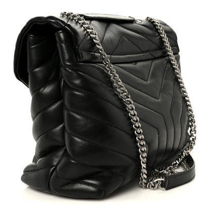 Saint Laurent Calfskin Y Quilted Monogram Medium Loulou Chain Satchel Black 3 of 11