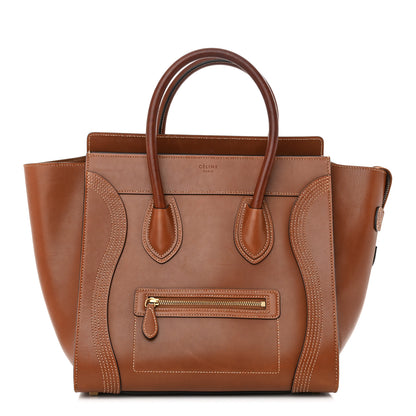 Celine Natural Calfskin Double Stitching Mini Luggage Tan 1 of 11