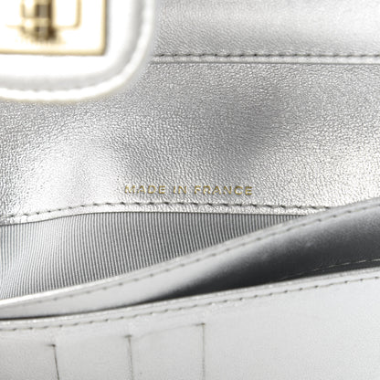 Chanel Metallic Lambskin Quilted Reissue Wallet Silver 9 of 11