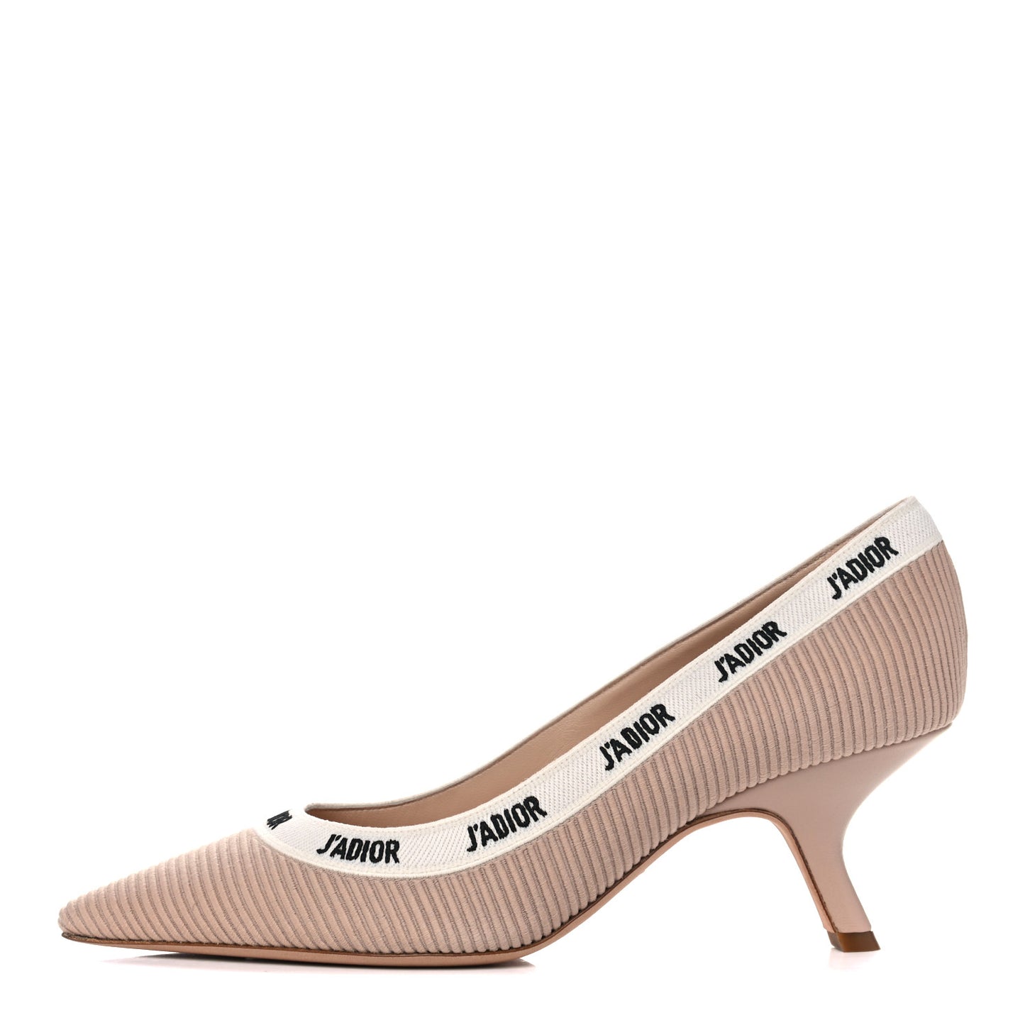 Technical Canvas Ribbon Embroidered J'Adior 65mm Pumps 38.5 Powder Nude