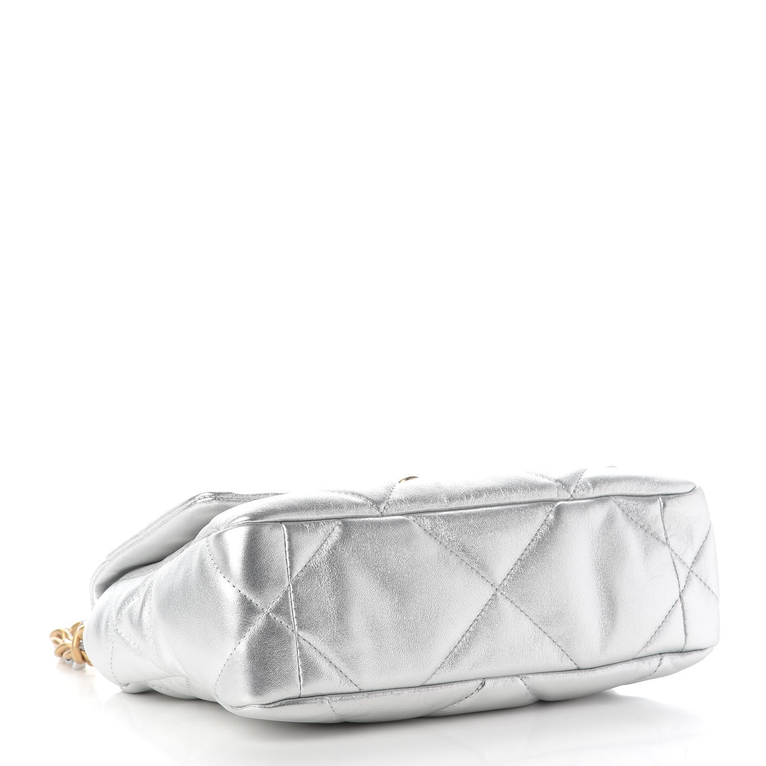 Chanel Metallic Lambskin Quilted Medium Chanel 19 Flap Silver 4 of 9