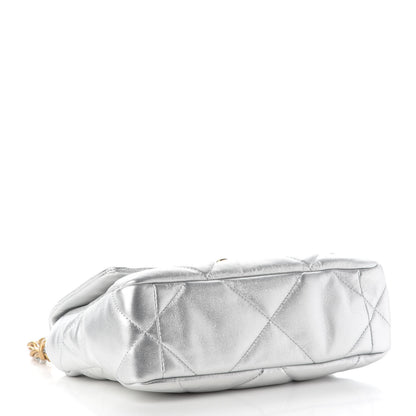 Chanel Metallic Lambskin Quilted Medium Chanel 19 Flap Silver 4 of 9