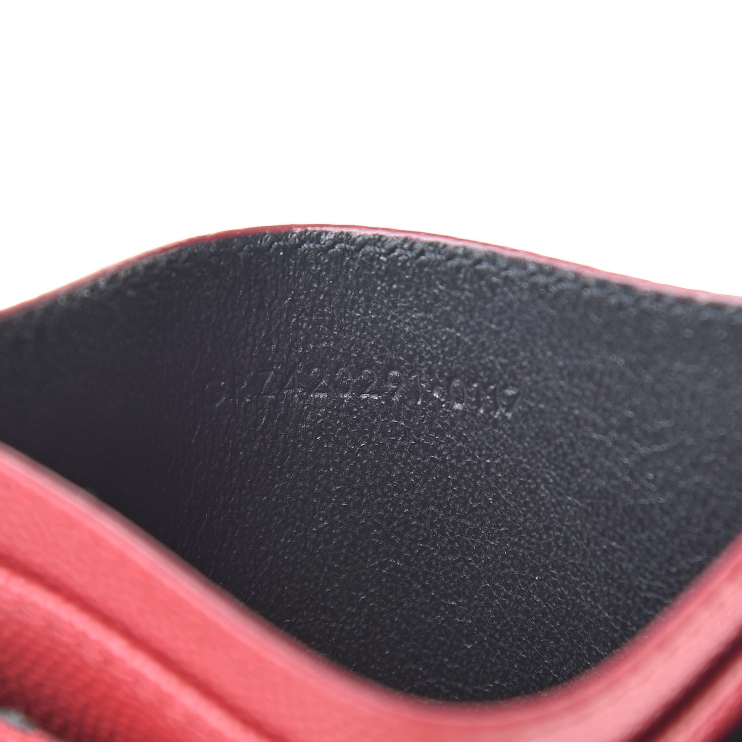 Saint Laurent Grain De Poudre Matelasse Chevron Credit Card Case New Red 7 of 8