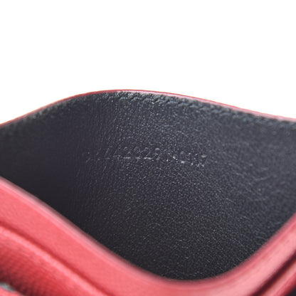 Saint Laurent Grain De Poudre Matelasse Chevron Credit Card Case New Red 7 of 8