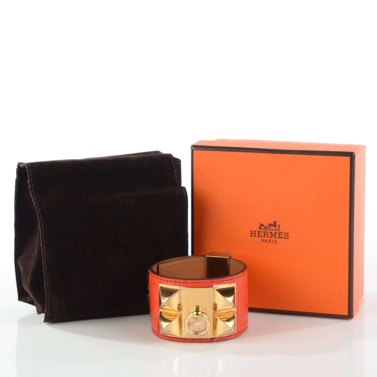 Matte Alligator Collier De Chien CDC Bracelet S Orange