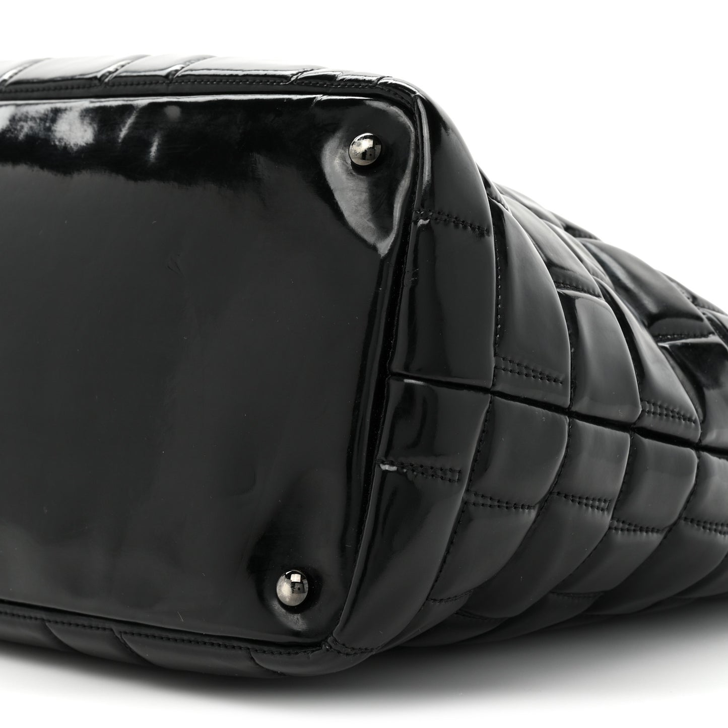 Vinyl Quilted Frozen Shopping Tote Black