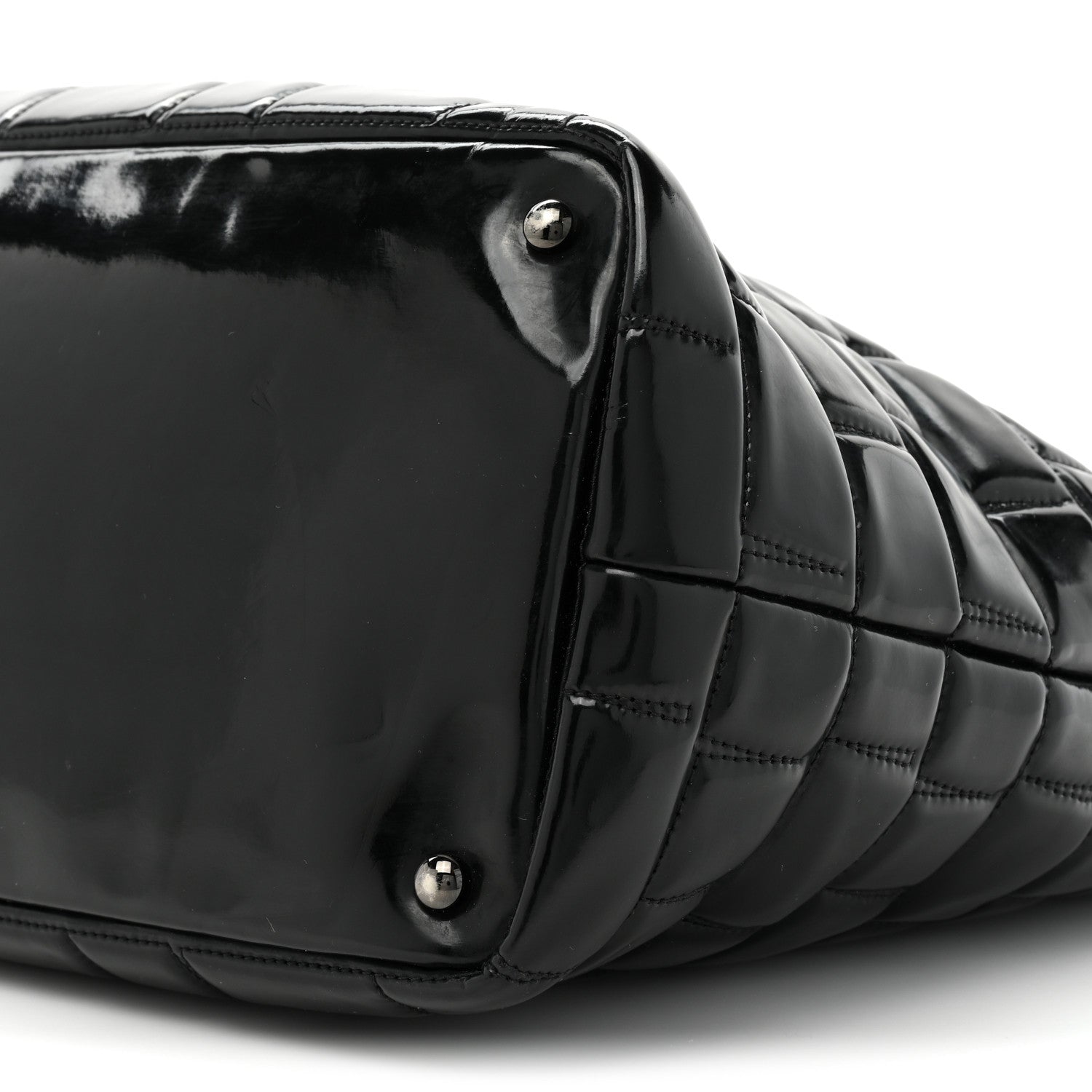 Chanel Vinyl Quilted Frozen Shopping Tote Black 8 of 14