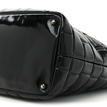 Chanel Vinyl Quilted Frozen Shopping Tote Black 8 of 14