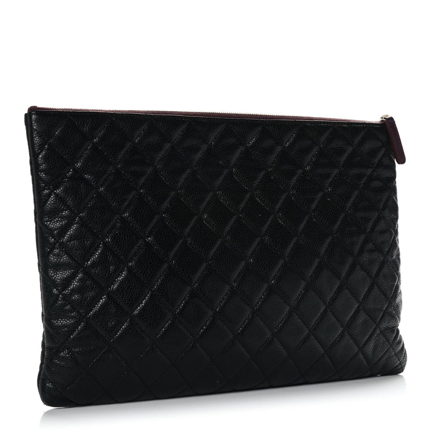 Caviar Quilted Large Cosmetic Case Black