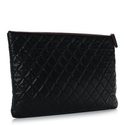 Chanel Caviar Quilted Large Cosmetic Case Black 3 of 11