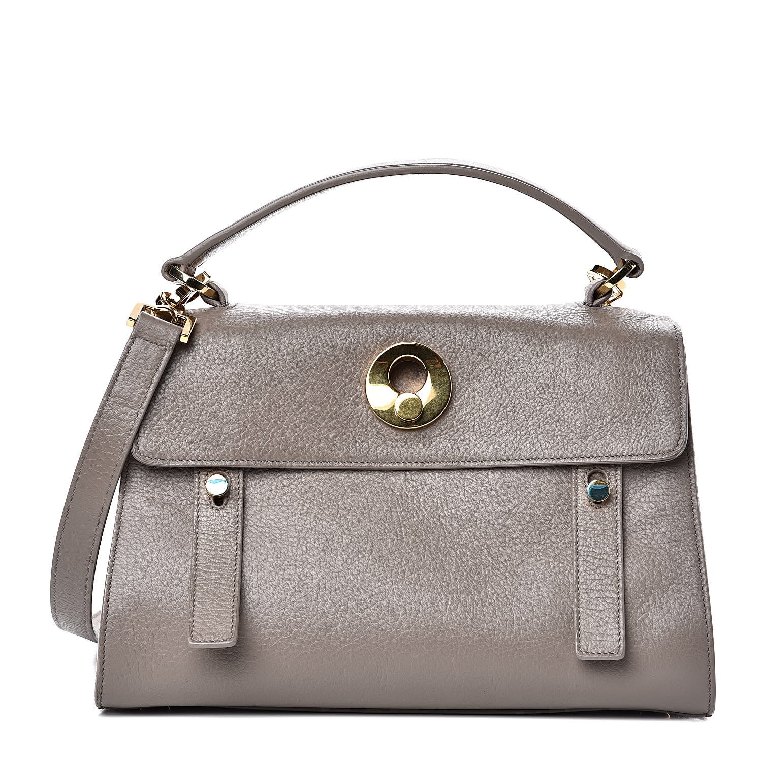 Saint Laurent Calfskin Canvas Small Muse Two Gray 1 of 9