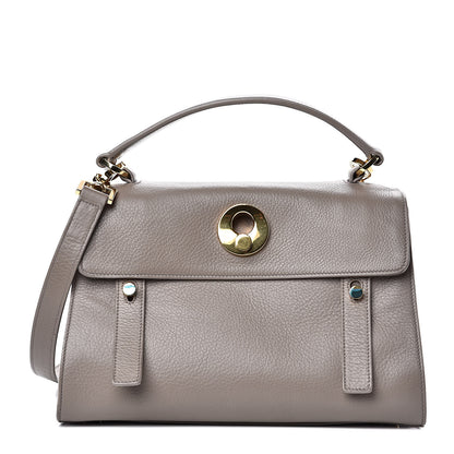 Saint Laurent Calfskin Canvas Small Muse Two Gray 1 of 9
