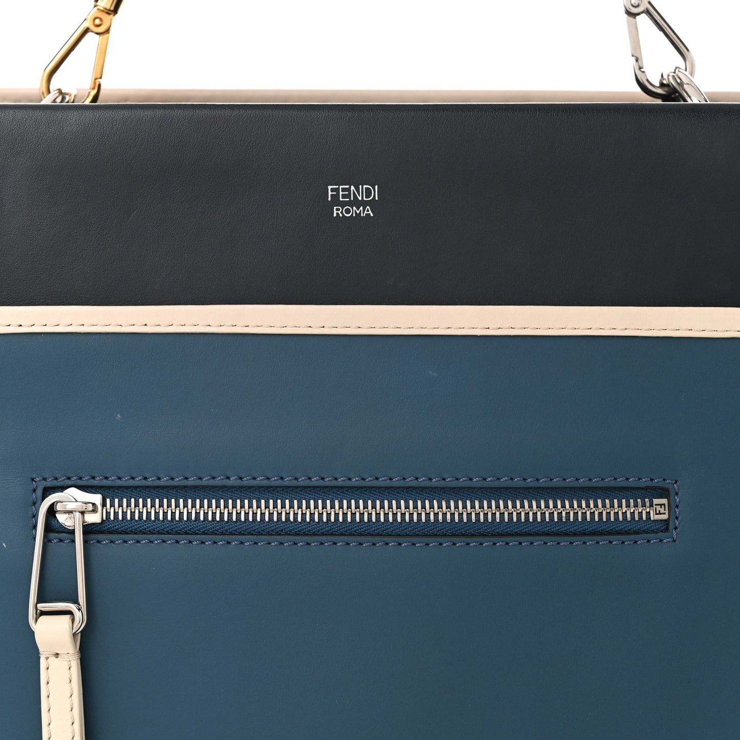 Vitello Century Opaco F is Fendi Bi-Color Regular Runaway Satchel Blue Notte Balena Multicolor