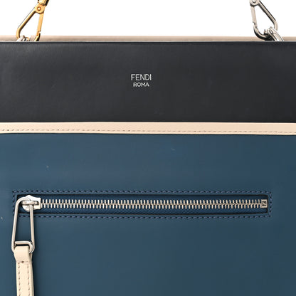 Fendi Vitello Century Opaco F is Fendi Bi-Color Regular Runaway Satchel Blue Notte Balena Multicolor 9 of 13