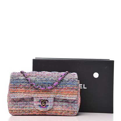 Chanel Tweed Quilted Mini Rectangular Flap Blue Pink Orange 11 of 11