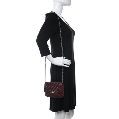 Chanel Patent Quilted Brilliant Wallet On Chain WOC Red 2 of 10