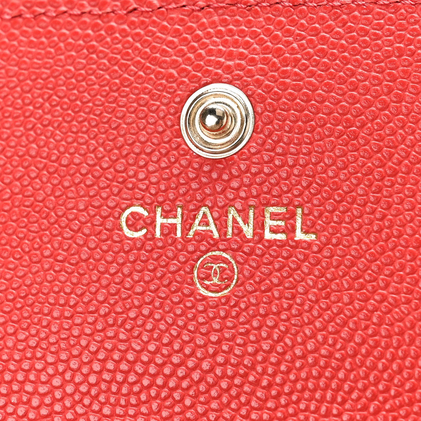 Caviar Check Flag Quilted Flap Card Holder Wallet Red