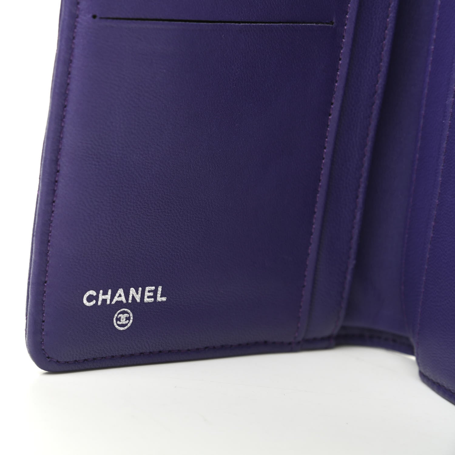 Chanel Lambskin Quilted Reissue Zipped Pocket Wallet Purple. 7 of 11