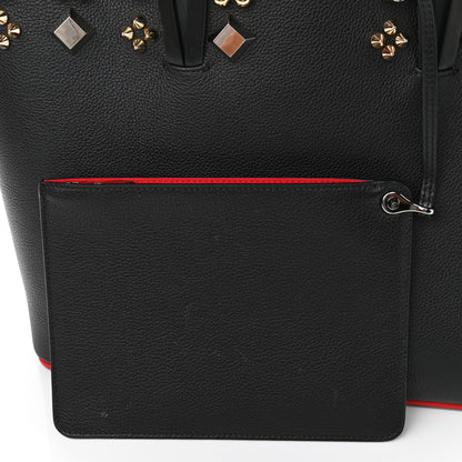 Christian Louboutin Calfskin Empire Spike Studded East West Cabata Tote Black 11 of 12