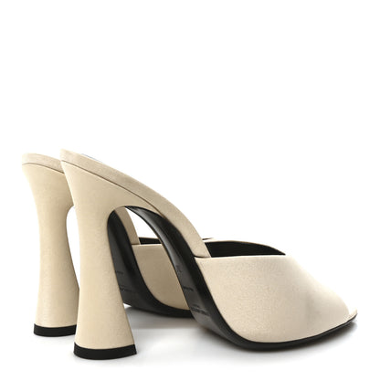 Saint Laurent Crepe De Chine Suite Mule Sandals 37 Pale Sand 5 of 10