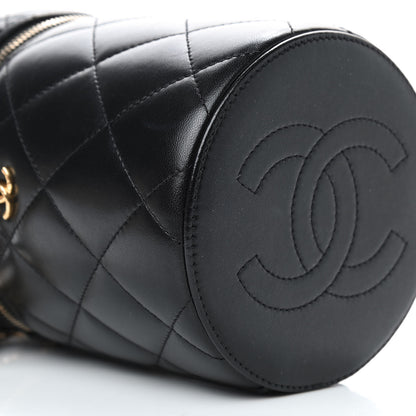 Chanel Lambskin Quilted Side Note Vanity Black 10 of 11