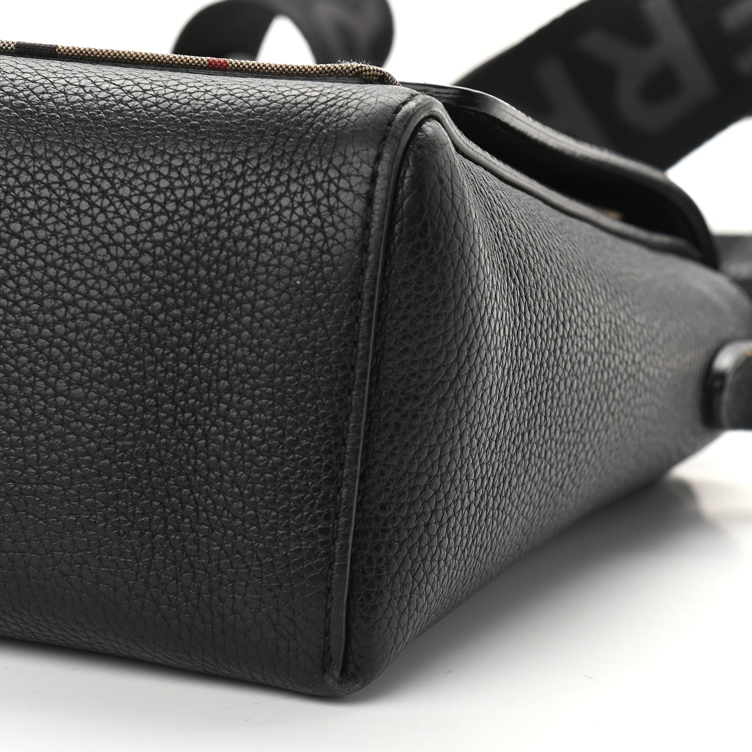 Burberry Grainy Calfskin Vintage Check Note Crossbody Bag Black 8 of 10