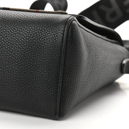 Burberry Grainy Calfskin Vintage Check Note Crossbody Bag Black 8 of 10