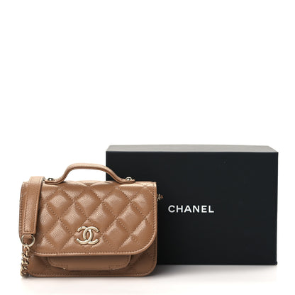 Chanel Caviar Quilted Business Affinity Clutch With Chain Flap Dark Beige 11 of 11