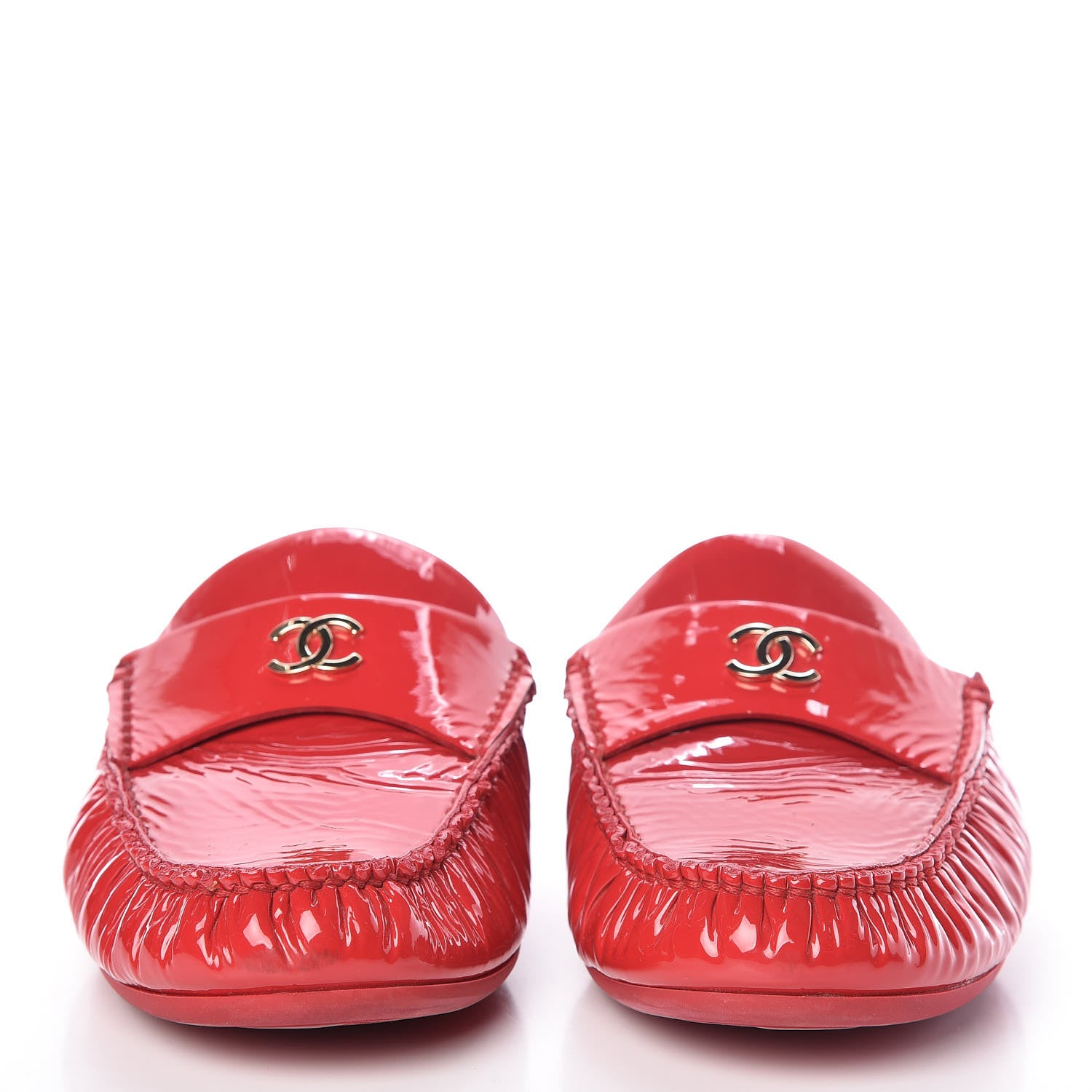 Chanel Patent Calfskin CC Mules 37 Red 2 of 16