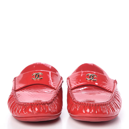Chanel Patent Calfskin CC Mules 37 Red 2 of 16